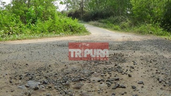 Poor quality road construction left rural Tripura transport deplorable : 3 km road under PWD construction has broken down within 2 years 